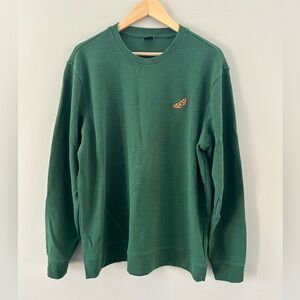 Only&Sons Embroidered Orange Slice Basic Scoop Neck Green Sweatshirt
